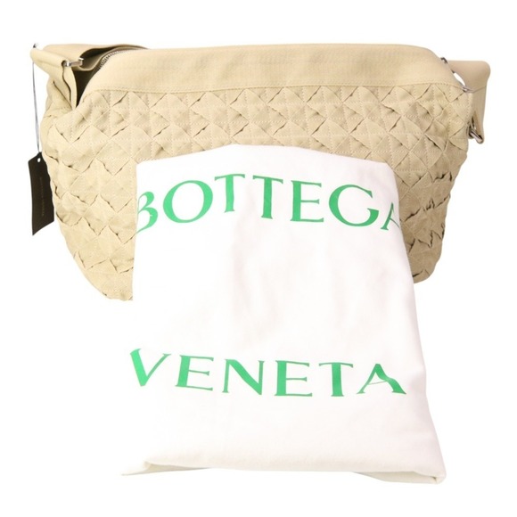 BOTTEGA VENETA Cream Canvas Intrecciato Shoulder Bag - Picture 10 of 10